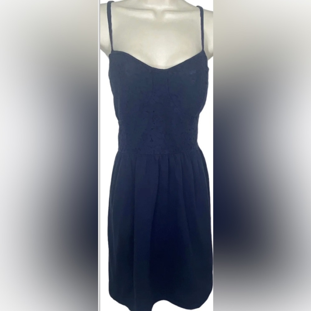 American Eagle Outfitters Women’s Lace Knit Dress XL Navy Blue Spaghetti Straps